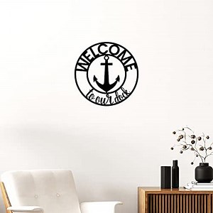 Welcome to Our Dock - Beautiful Solid Steel Home Decor Decorative Accent Metal Art Wall Sign