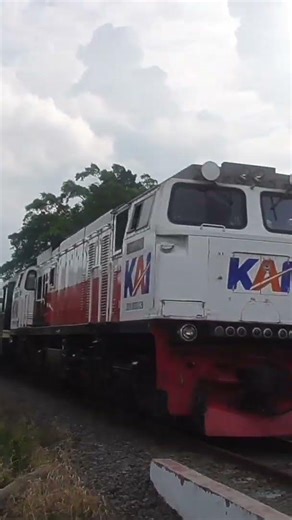 The Indonesian Lodaya Train Passes the Gayam Crossing