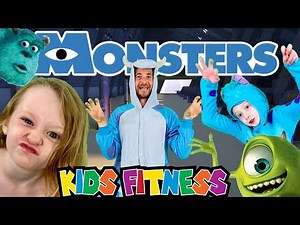 Kids Workout! MONSTERS INC! The BEST & AMAZING FUN Fitness P.E. Adventure!