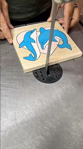 Father cutting my dolphin wood painting part-8 #art #shorts