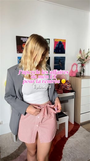 Lisa Launey 🦊 on Instagram: "Épisode 3 - Je recycle les affaires de mon EX pour la rentrée 🙃 La 3e victime de cette série est une nouvelle fois une chemise ! Je vous avoue que au début je n’étais pas trop inspirée mais j’avais pas envie de la garder dans cet état là ! Je me suis dit que ça serait sympa d’en faire une jupe qui s’enfile par la boutonnière avec une ceinture pour venir resserrer à la taille ✨ Alors que penses tu de cette jupe ? N’hésites pas à me dire en commentaire 