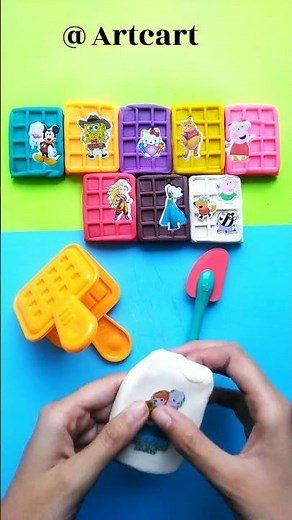 Making Elsa and Anna clay waffle #shorts #youtubeshorts
