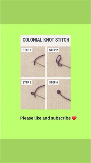 Easy Colonial Knot Stitch Tutorial | Embroidery Basics #Shorts