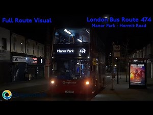 [Full Route Visual] London Bus Route N474: Manor Park - Hermit Road