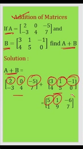 Addition of Matrices #shortsvideo #shortvideo #shorts