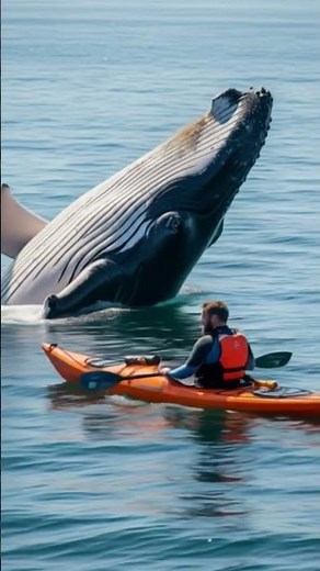Whale Emerges Under Kayak — Unbelievable Timing. #Shorts