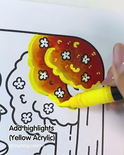 How I Color Cozy Fall Trees 🍂 Color Tutorial #coloringadventure #cozycoloring #art