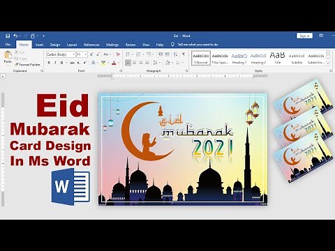 Eid Mubarak Card Design in Microsoft Word Tutorial