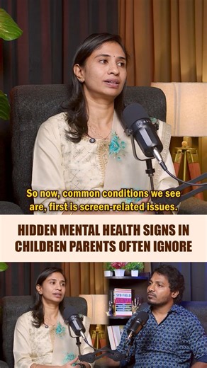 🧠Hidden Mental Health Signs in Children Parents Often Ignore 📱👶🚫 Speaker: 1.Dr. Nivedhitha Selvakumar Child Pyschiatrist 2.Dr. L. Vishnu Mental Health Occupational Therapist Mental health issues in kids are increasing. Common problems include screen-related issues and anxiety. Excessive screen time can lead to speech delays, low attention span, and poor social skills in young kids. For example, kids under 2 shouldn't have screen exposure, but many are introduced to it early. Anxiety in kids 
