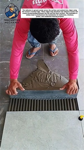 Perfect Tile Adhesive Application | Notched Trowel Floor Tiling Technique