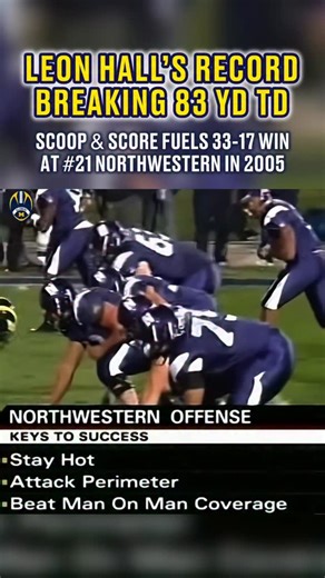 Michigan has produced elite DBs for decades. Charles Woodson. Ty Law. Jourdan Lewis. And one of the most underrated of them all? Leon Hall. Hall’s 83-yard fumble return at Northwestern in 2005 remains among the longest fumble return touchdowns in Michigan history. A decisive early play from one of the most dependable defenders of the Carr era. Hall played at Michigan from 2003–06, starting 37 career games at cornerback. He earned first-team All-Big Ten honors in 2005 and 2006 and was a consensus