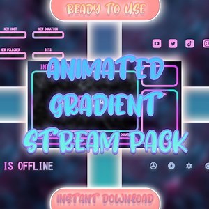 Animated Gradient Overlay Package / Twitch Overlay Pack / Scenes / Screens /transition / Chatbox / Alerts / Webcam / Rainbow Overlay - Etsy