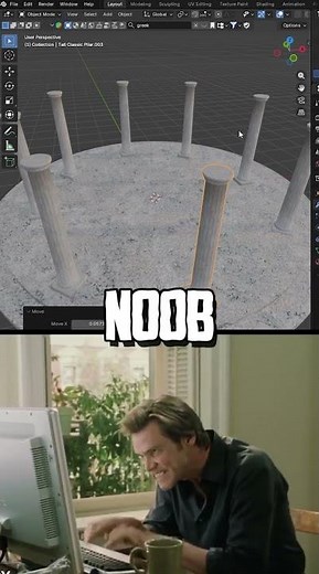 Noob vs Pro: Copias circulares com ARRAY #blendertutorial