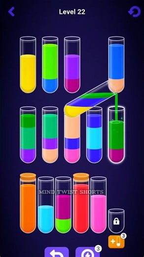 99% Players Fail This Level 😳💧 Water Sort Puzzle 22 #shortsfeed #shorts #watersort