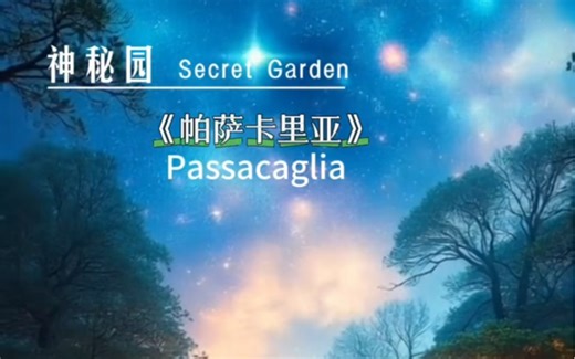 《帕萨卡里亚》（Passacaglia） ，16世纪末起源于西班牙民间舞曲。神秘园乐队（Secret Garden）演奏，赋予新的寓意——把回想留给未来。