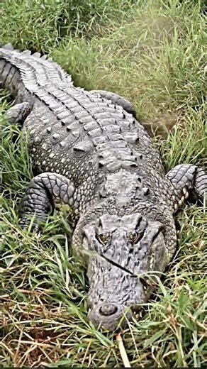 African Hunter Aiming Arrow Nile Crocodile Headsho