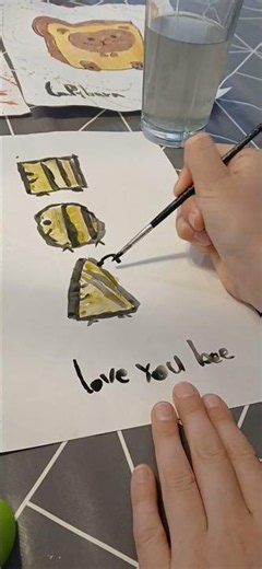 DIY Cute Watercolor Art 🎨🐝✨ Kawaii Painting ASMR #art #drawing