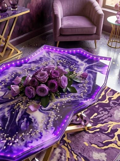DIY Purple Epoxy Resin Table: A Dreamy Centerpiece