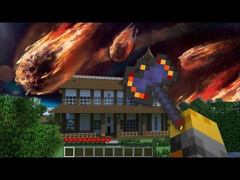 GIANT METEOR SHOWER APPEARS IN MY HOUSE IN MINECRAFT !! Minecraft Mods