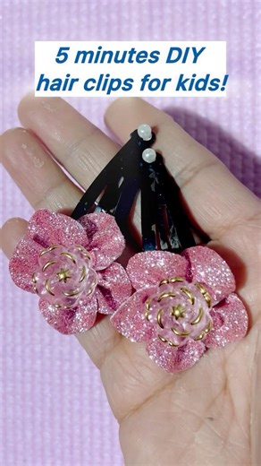5 Minute DIY Hair Clips for Kids 🎀 | Handmade Accessories #shorts #diy