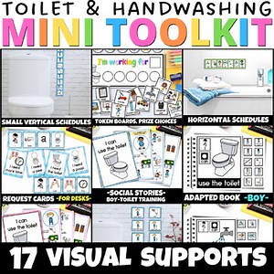Toilet Potty Training Visuals with Schedules Charts and Social Skills Stories