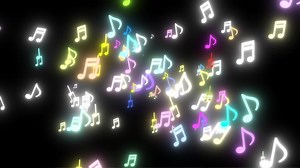 Download Background video with colorful musical notes for free