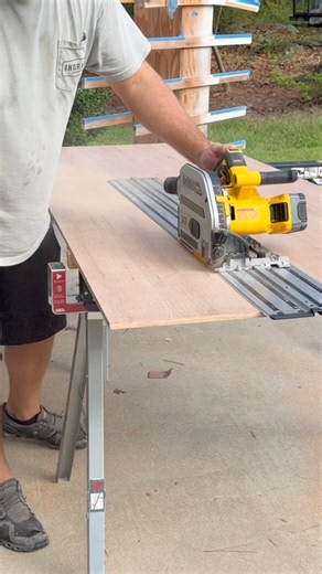 Yes, that’s the new Dewalt tracksaw. Yes, it’s amazing.