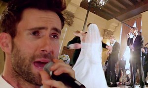 Adam Levine shocks brides and guests as he leads Maroon 5 in 'Wedding Crashers' music video