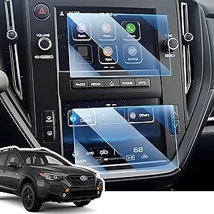 Screen Protector for 2025-2020 Subaru Outback/Legacy/WRX Base Trim Dual 7 inch Touchscreen, HD Clear, High Sensitivity, 9H Tempered Glass Car Navigation Screen Protector