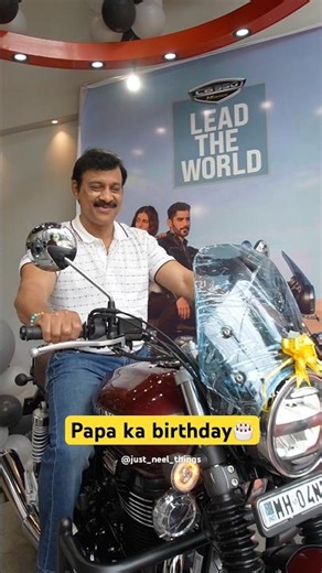 The smile says it all, Papa finally got his dream bike! ❤️#justneelthings