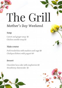 Mother’s Day Restaurant Menu Template