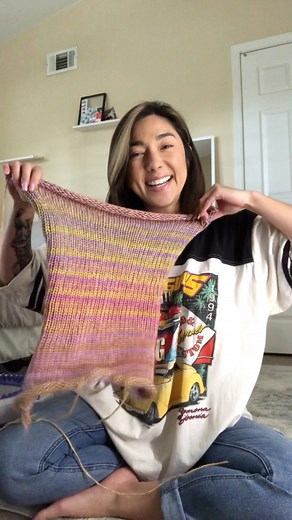 Erin Reiko  on Instagram: "Make a sweater with me!  I’ve had some time to properly test out the new Caron Blossom cakes and I have to say they knit up and crochet like a dream. I adore cotton/acrylic fiber blends because I can wear them more consistently as we start to transition into spring! Currently working on a crochet tutorial with this fiber and can’t wait for you all to see it  #crochet #knit #fiberartist #handmade"