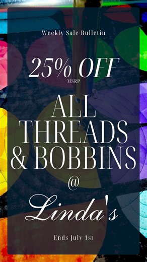 129K views · 201 reactions | 25% off all the threads, grab your favorite! | Linda's Electric Quilters | Facebook
