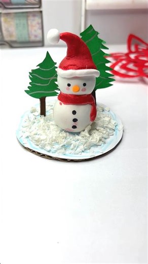 Diy Christmas Clay Snow Man For Kids/ Kidsart #art #clayart #Shortfeed #handmade