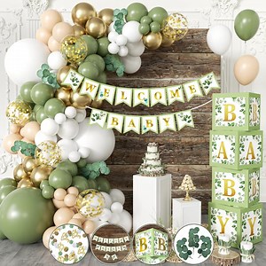 Sage Green Baby Shower Decorations, Olive Green Baby Shower Decorations for Boy and Girl, Woodland Safari Jungle - Etsy