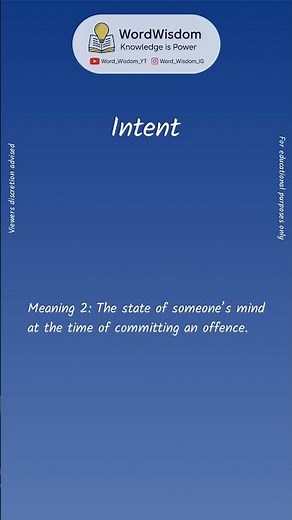 What does "Intent" mean? | English vocabulary shorts | #intent #wordwisdom