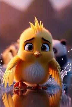 3 brave baby panda protecting