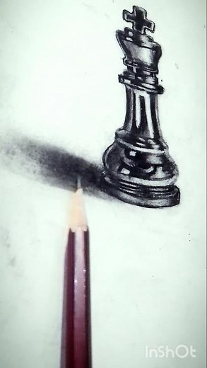 chess piece King 👑🔥🔥 realistic drawing #art