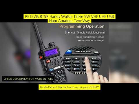 Retevis Rt5R Handy Walkie Talkie 5W Vhf Uhf Usb Ham Amateur Two-Way Radio