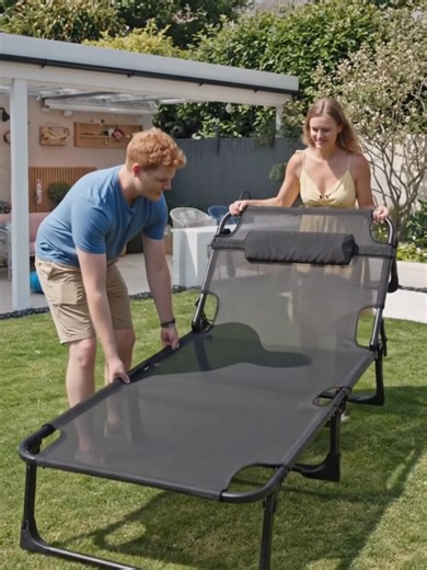 Portable Folding Camping Bed - Adjustable Height