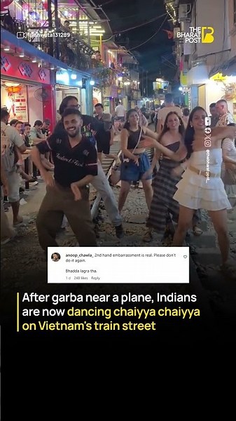 Indian Tourists Dance on Hanoi Train Street to “Chaiyya Chaiyya” | The Bharat Post