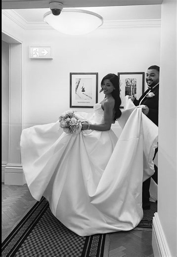 Practicing Walking in My Wedding Dress