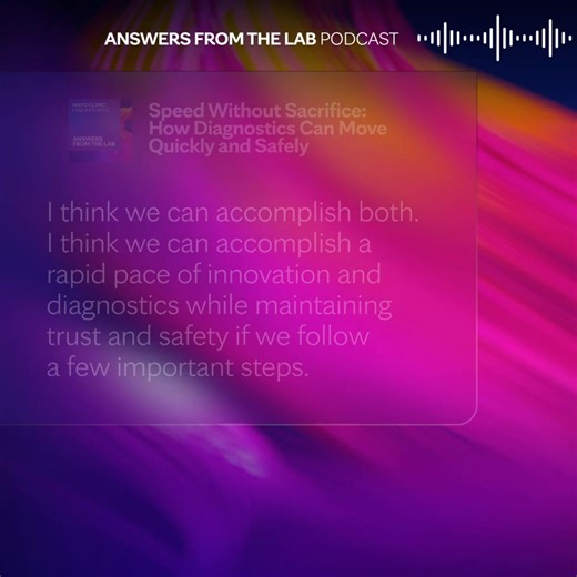 In this episode of “Answers From the Lab,” host Bobbi Pritt, M.D., chair of the Division of Clinical Microbiology at Mayo Clinic, and Bill Morice, M.D., Ph.D., president and CEO of Mayo Clinic Laboratories, discuss direct-to-consumer testing. Then, Dr. Pritt welcomes Matthew Binnicker, Ph.D., a microbiologist and virologist and chief scientific officer of Mayo Clinic Laboratories, for a conversation about accelerating innovation without compromising quality or safety. https://bit.ly/499S5Ko | Ma