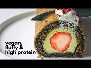 Vegan Matcha Black Sesame Roll Cake (High Protein!) | Delia.v Life