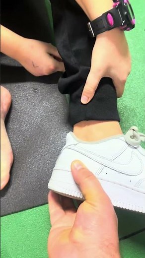 Take off her Nike Air Force without socks after gym