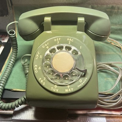 Vintage Moss Green Rotary Phone Western Electric 500DM 1982 April-Original Cord | eBay
