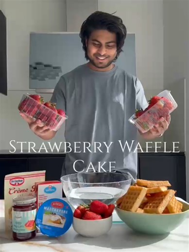 Easy Strawberry Waffle Cake Recipe