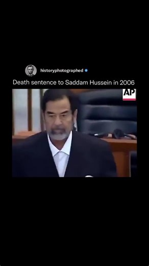 History Photographed on Instagram: "On November 5, 2006, Saddam Hussein was sentenced to death by hanging for the 1982 killing of 148 Shiite civilians in Dujail. The verdict came after a year-long trial by the Iraqi High Tribunal. His appeal was denied, and he was executed on December 30, 2006. The execution, filmed and leaked, drew international criticism for its chaotic and sectarian tone. The trial marked a major moment in Iraq’s post-Saddam era and global justice history."