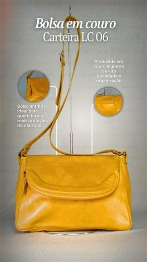 Bolsa Feminina Carteira Antifurto em Couro Legítimo (LC 06)