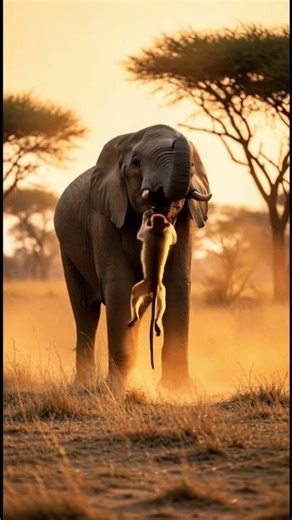 elephant and monkey fights #viral #shorts #wildlife #ai #americanai #shortvideo #animals